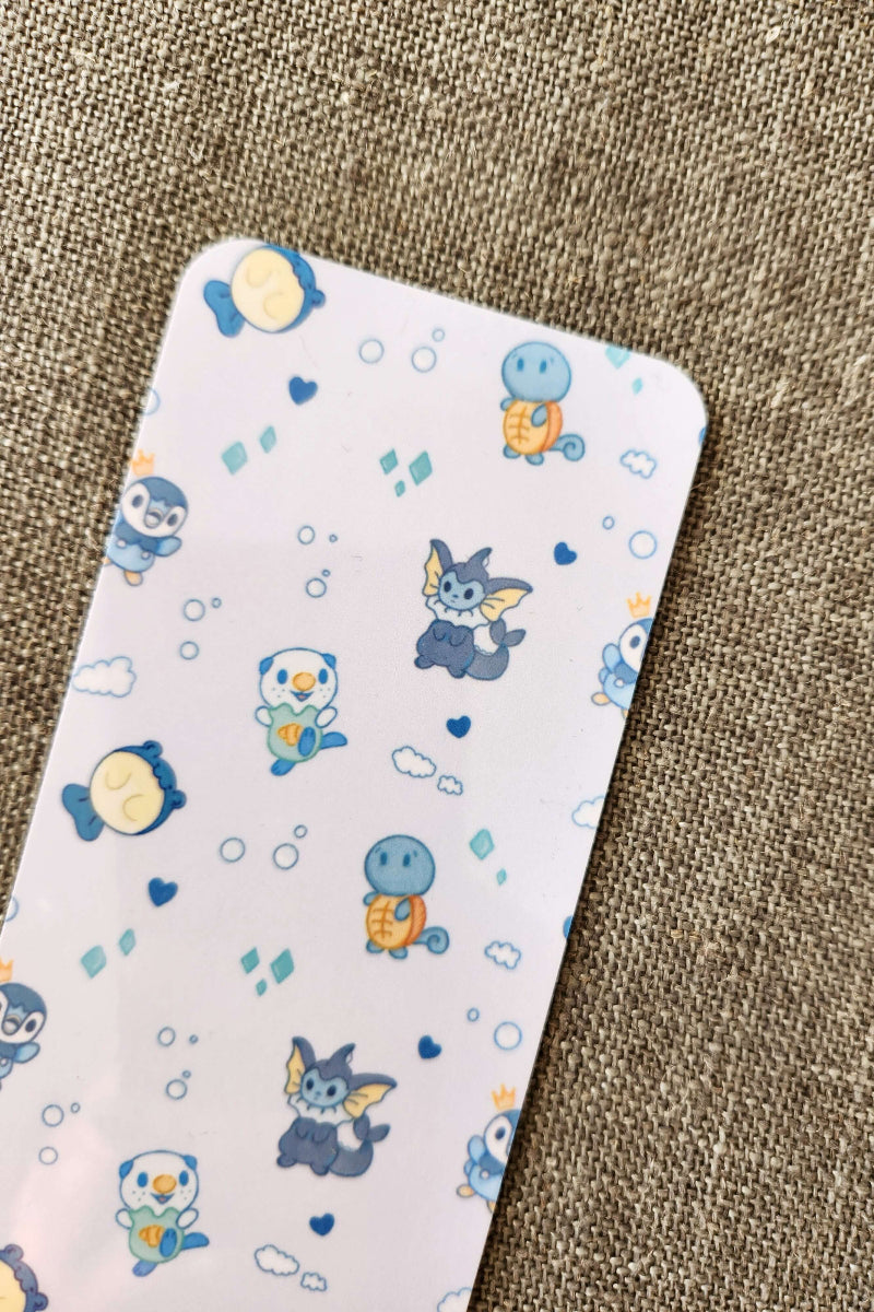 Card with cartoon character pattern on a textured surface