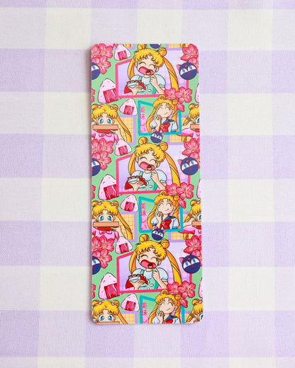 Cartoon character phone case on a checkered background