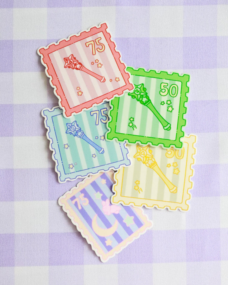 Set of decorative birthday cards with numbers on a purple checkered background