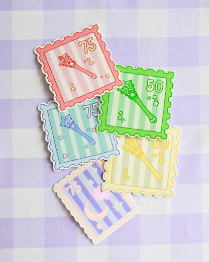 Set of decorative birthday cards with numbers on a purple checkered background