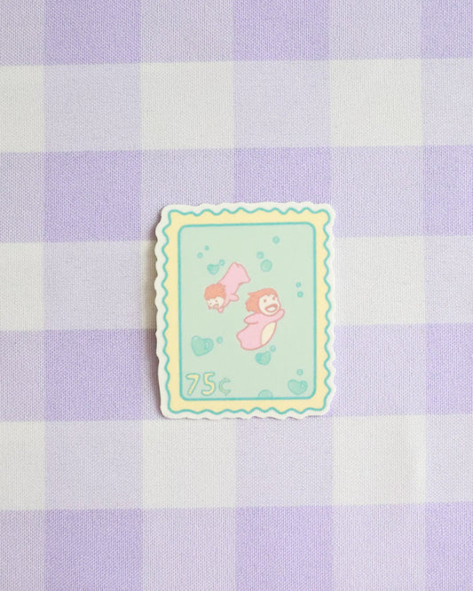 Little Fish Girl Stamp Sticker
