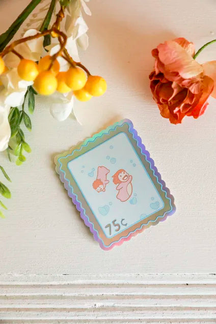 Fish Girl Stamp Sticker