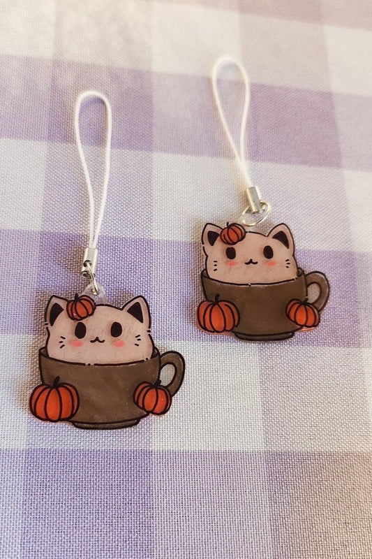 Pumpkin Cat Latte Charm